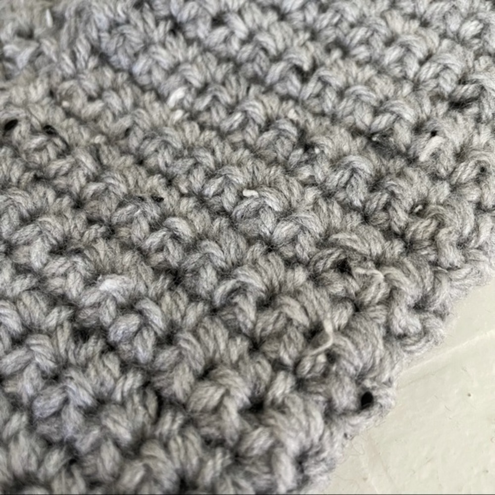 Handmade Texting Gaming Fingerless Gloves Speckled Grey Tweed Crochet - Picture 2 of 3
